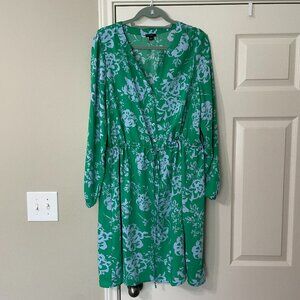Ann Taylor Factor, Green and Blue Summer Dress, Size XL